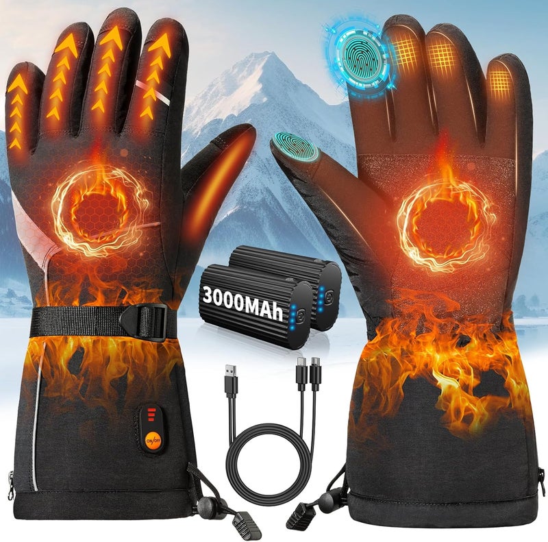 Bopoid Heated Gloves for Men Women, Rechargeable Heated Gloves with 7.4V 6000mAh Battery, Waterproof & Upgrade Non-Slip with Touchscreen, Heated Work Gloves for Motorcycling/Skiing/Hunting/Outdoor Work - Image 1